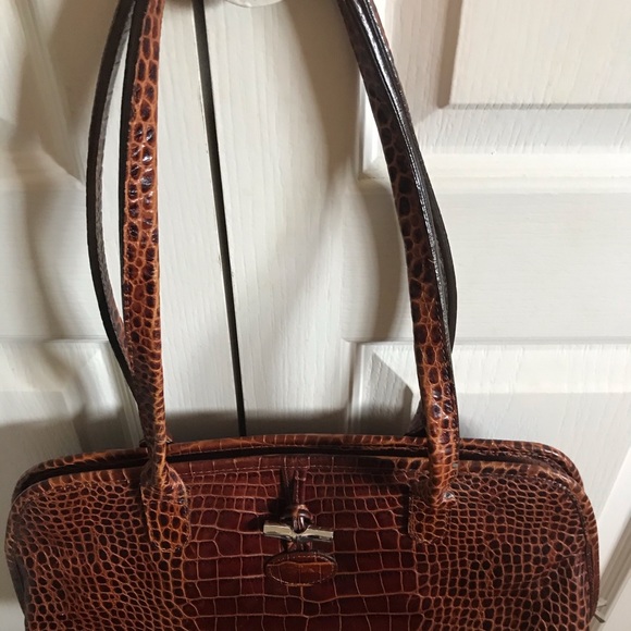 Longchamp vintage embossed leather brown purse - Picture 5 of 11